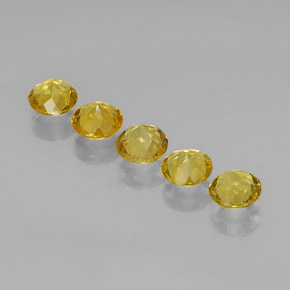 Gemas de berilo amarillo natural de  ct, corte redondo, VVS-VS