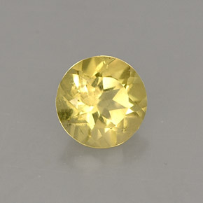 Berilo dorado amarillo natural de 0,39 ct, corte redondo, VS