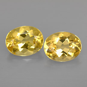 Gemas de berilo amarillo natural de  ct, corte óvalo, VVS