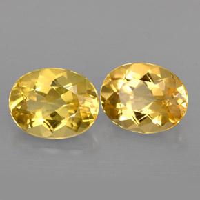 Gemas de berilo amarillo natural de  ct, corte óvalo, VVS