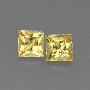 Gemas de berilo amarillo natural de  ct, cuadrado, VS