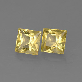 Gemas de berilo amarillo natural de  ct, cuadrado, VS