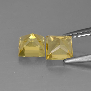 Gemas de berilo amarillo natural de  ct, cuadrado, VS