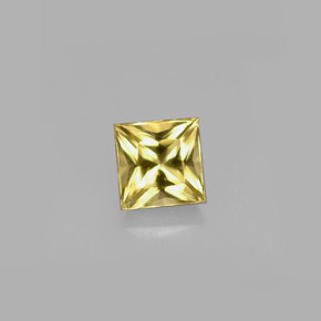 Berilo amarillo natural de 0,52 ct, cuadrado, VVS