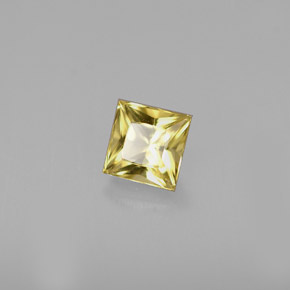 Berilo amarillo natural de 0,52 ct, cuadrado, VVS