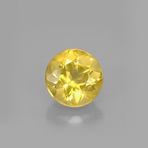 Berilo dorado amarillo natural de 1,24 ct, corte redondo, VS