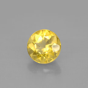 Berilo dorado amarillo natural de 1,24 ct, corte redondo, VS