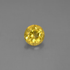 Berilo amarillo natural de 0,79 ct, corte redondo, VS