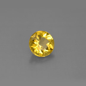 Berilo amarillo natural de 0,59 ct, corte redondo, VS