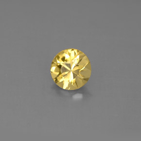 Berilo amarillo natural de 0,58 ct, corte redondo, VS