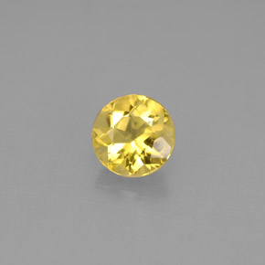 Berilo Dorado amarillo natural de 0.80 ct, Corte Redondo, VS