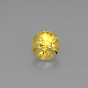 Berilo amarillo natural de 0,73 ct, corte redondo, VS