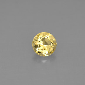 Berilo amarillo natural de 0,60 ct, corte redondo, VS