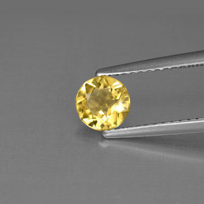 Berilo Dorado amarillo natural de 0.52 ct, Corte Redondo, VS