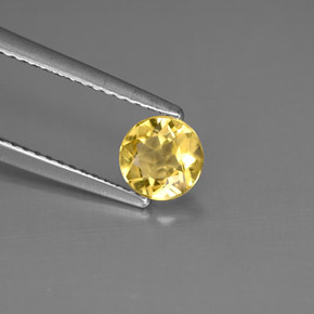 Berilo Dorado amarillo natural de 0.52 ct, Corte Redondo, VS