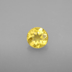 Berilo amarillo natural de 0,70 ct, corte redondo, VS