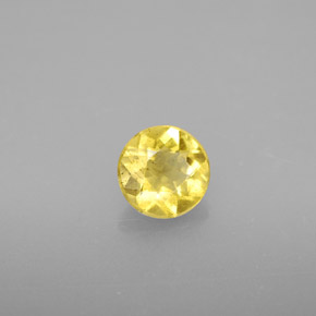 Berilo amarillo natural de 0,70 ct, corte redondo, VS
