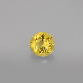 Berilo amarillo natural de 0,82 ct, corte redondo, VS