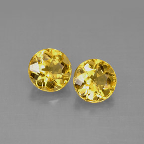 Gemas de Berilo Dorado amarillo natural de  ct, Corte Redondo, VVS-VS