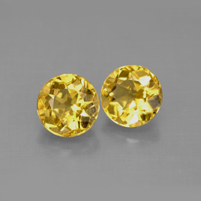 Gemas de Berilo Dorado amarillo natural de  ct, Corte Redondo, VVS-VS