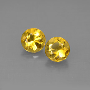 Gemas de berilo amarillo natural de  ct, corte redondo, VVS-VS