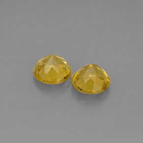 Gemas de berilo amarillo natural de  ct, corte redondo, VVS-VS
