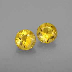 Gemas de Berilo Dorado amarillo natural de  ct, Corte Redondo, VVS-VS