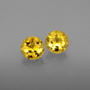 Gemas de Berilo Dorado amarillo natural de  ct, Corte Redondo, VVS-VS