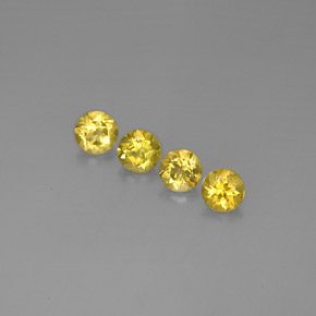 Gemas de berilo amarillo natural de  ct, corte redondo, VVS-VS