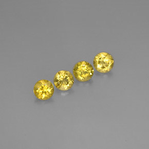 Gemas de berilo amarillo natural de  ct, corte redondo, VVS-VS