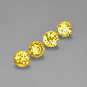Gemas de berilo amarillo natural de  ct, corte redondo, VVS-VS
