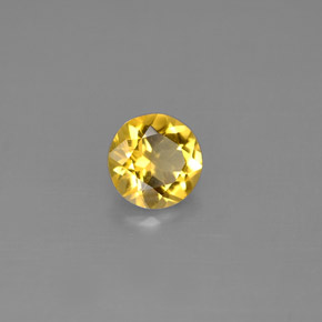 Berilo Dorado amarillo natural de 0.71 ct, Corte Redondo, VS