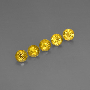 Gemas de berilo amarillo natural de  ct, corte redondo, VVS-VS