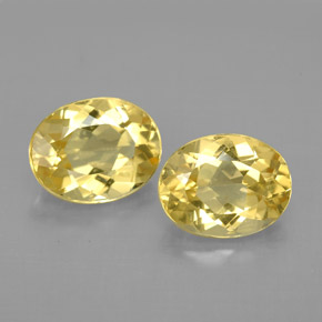 Gemas de berilo amarillo natural de  ct, corte óvalo, VVS-VS