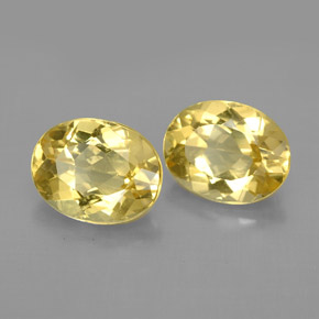 Gemas de berilo amarillo natural de  ct, corte óvalo, VVS-VS