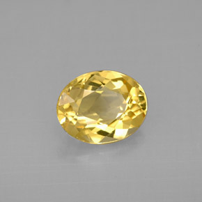 Berilo amarillo natural de 1,70 ct, corte óvalo, VVS