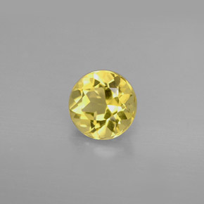 Berilo amarillo natural de 1,24 ct, corte redondo, VVS-VS