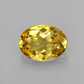 Berilo amarillo natural de 0,96 ct, corte óvalo, IF
