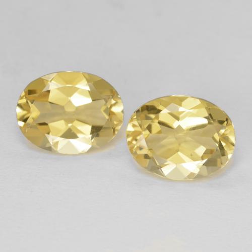 Gemas de Berilo Amarillo claro natural de 3.72 ct, Corte Óvalo, VS