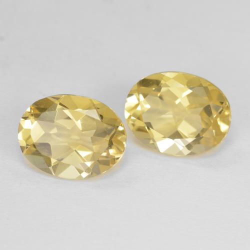Gemas de Berilo Amarillo claro natural de 3.72 ct, Corte Óvalo, VS