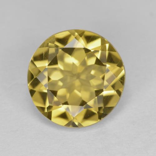 Berilo Amarillo otoño natural de 2.85 ct, Corte Redondo, VS