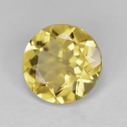 Berilo Amarillo otoño natural de 2.85 ct, Corte Redondo, VS