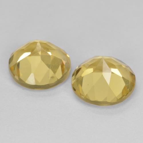 Gemas de berilo amarillo-dorado claro natural de 3,73 ct, corte redondo, VS