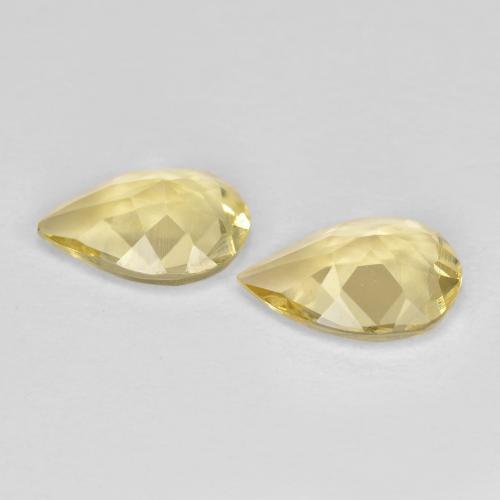 Gemas de Berilo Amarillo medio natural de 0.90 ct, En forma de pera, VS