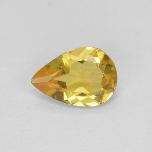 Berilo Dorado amarillento natural de 0.56 ct, En forma de pera, VVS