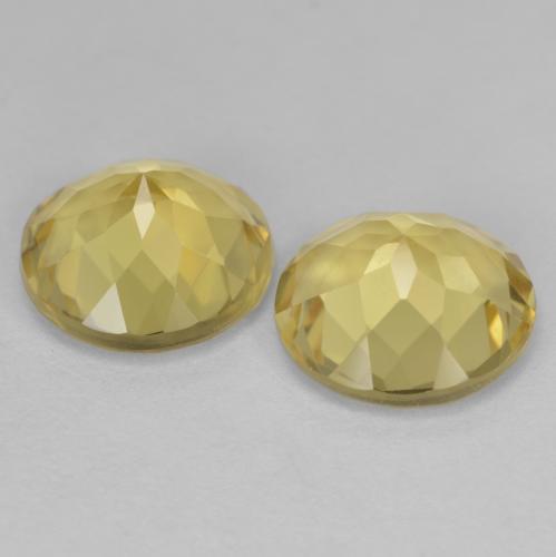 Gemas de Berilo Amarillo cálido natural de 4.29 ct, Corte Redondo, VVS