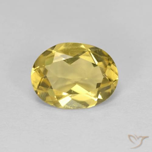 1.14ct Natural Amarillo claro Berilo, Ovalada, VVS-VS