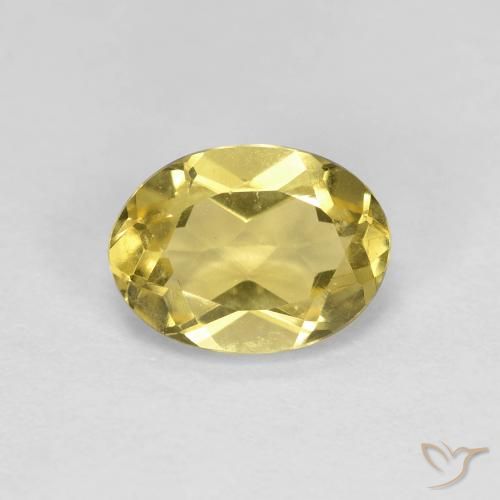 1.23ct Natural Amarillo mostaza Berilo, Ovalada, VVS-VS