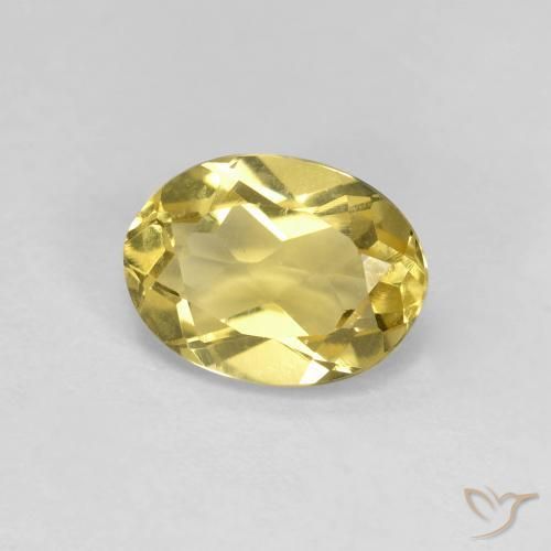 Berilo Amarillo mostaza natural de 1.23 ct, Ovalada, VVS-VS