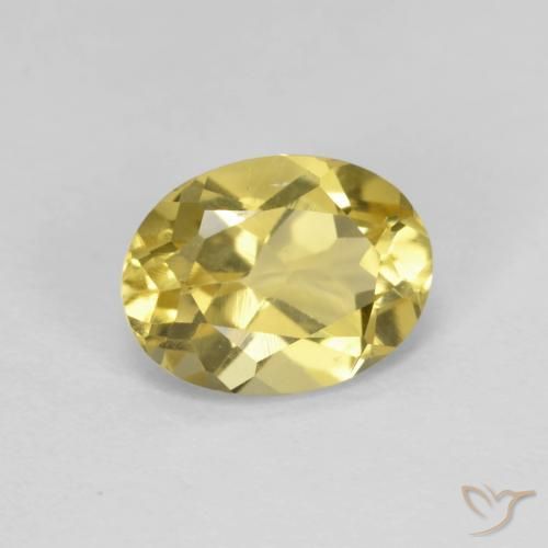 Berilo Amarillo dijón natural de 1.33 ct, Ovalada, VVS-VS